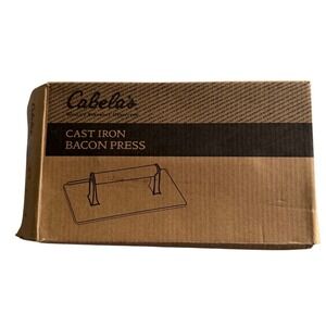 Cabela's Cast Iron Bacon Press with Wooden Handle Pre-Seasoned Black
